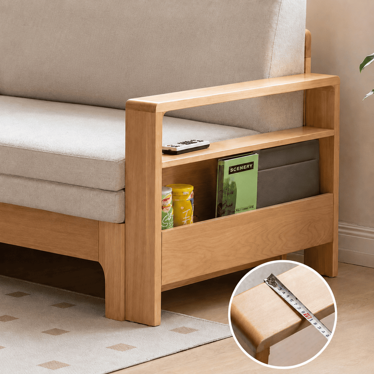 Hyogo Natural Solid Oak Sofa Bed