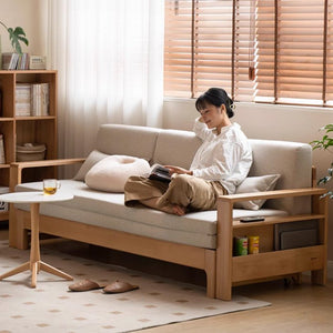 Hyogo Natural Solid Oak Sofa Bed - Oak Furniture Store