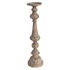 Antique iron candle holder with distressed finish for rustic table and mantel décor