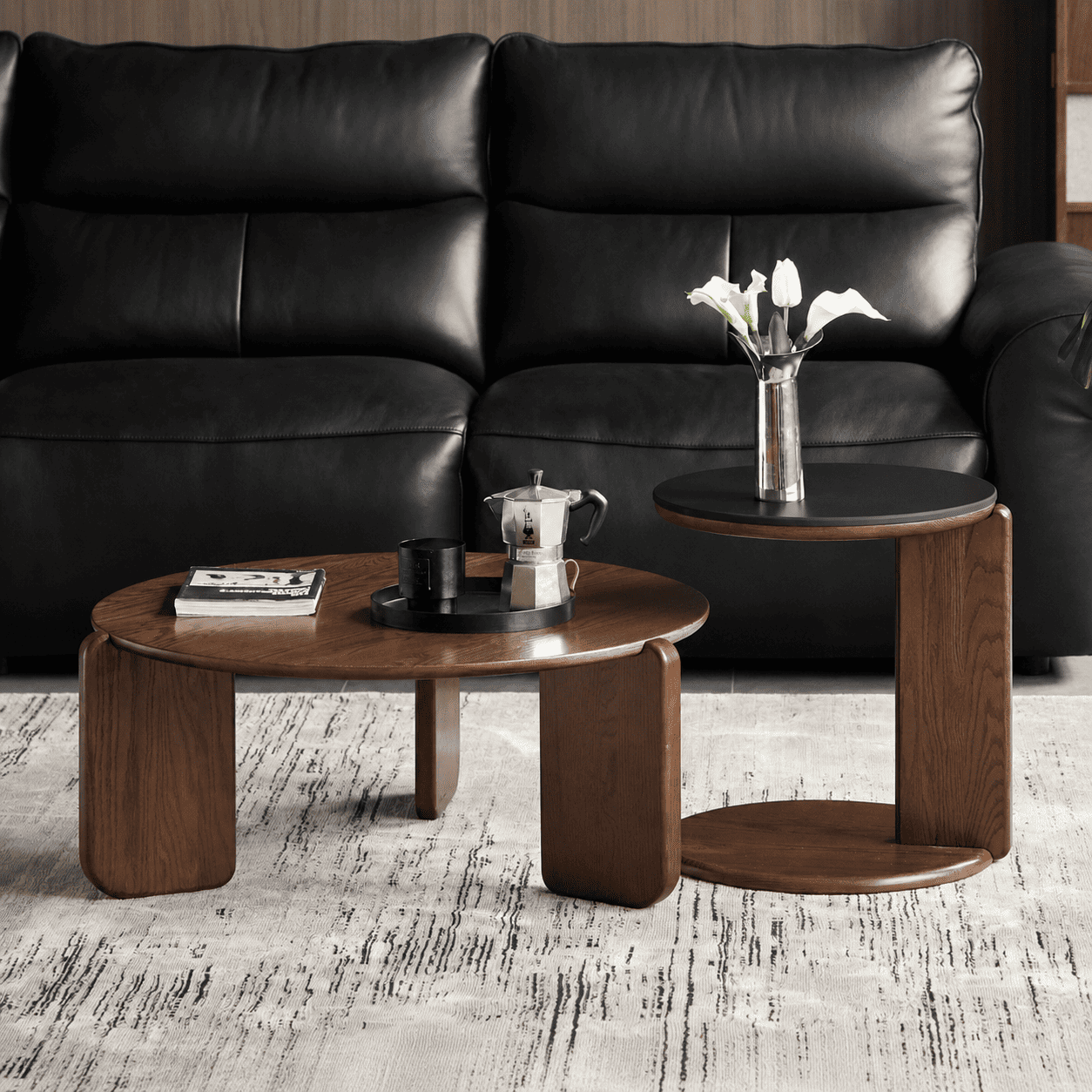 Jelling Solid Oak Coffee Table Set in Walnut Colour