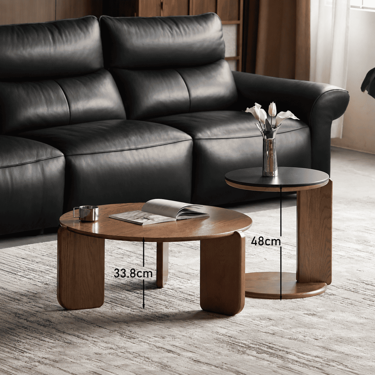 Jelling Solid Oak Coffee Table Set in Walnut Colour