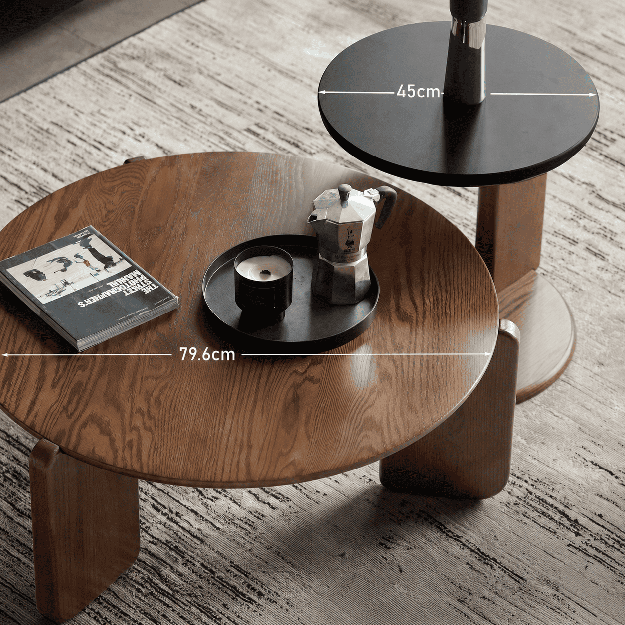 Jelling Solid Oak Coffee Table Set in Walnut Colour