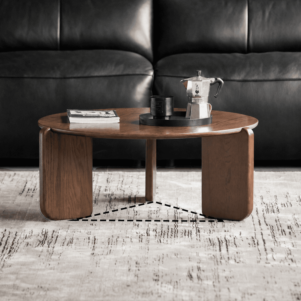 Jelling Solid Oak Coffee Table Set in Walnut Colour