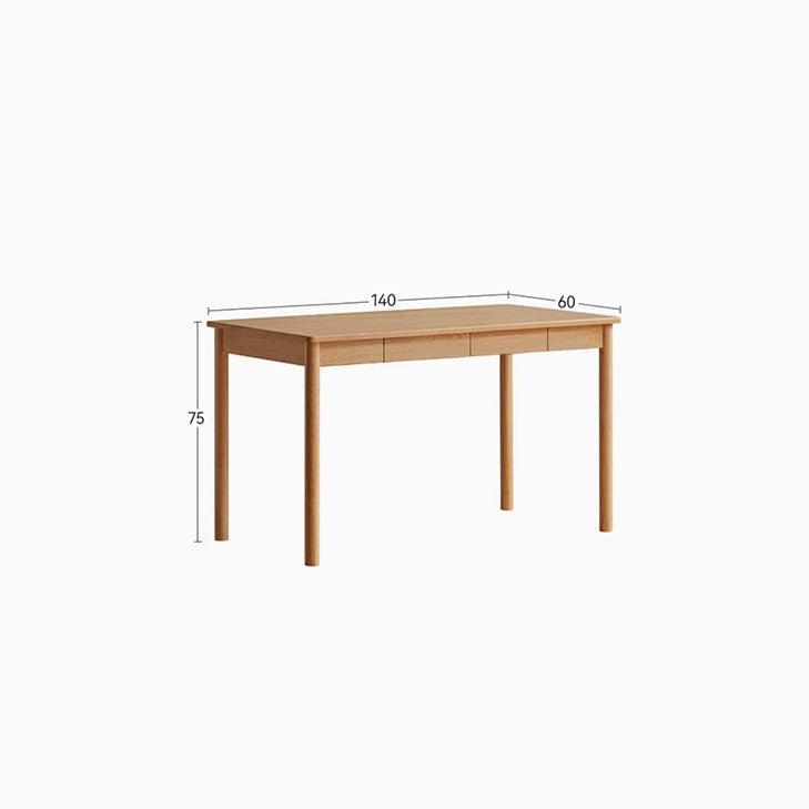Jena Natural Solid Oak Writing Desk - Oak Furniture Store