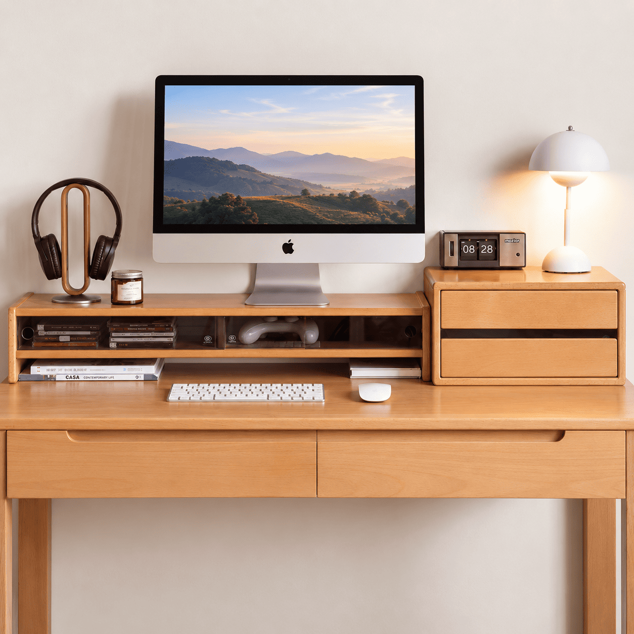 Joliet Natural Solid Beech Monitor Shelf