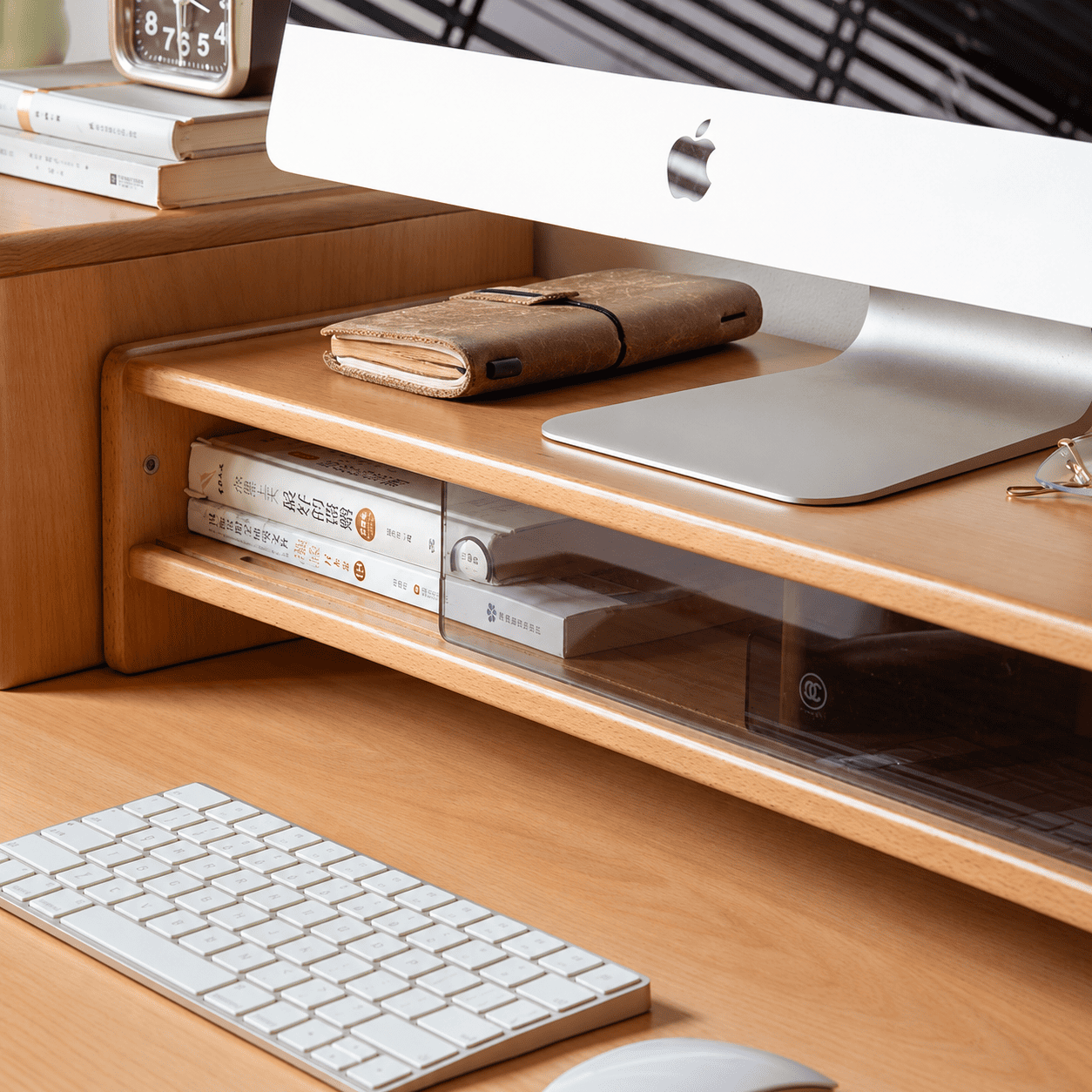 Joliet Natural Solid Beech Monitor Shelf