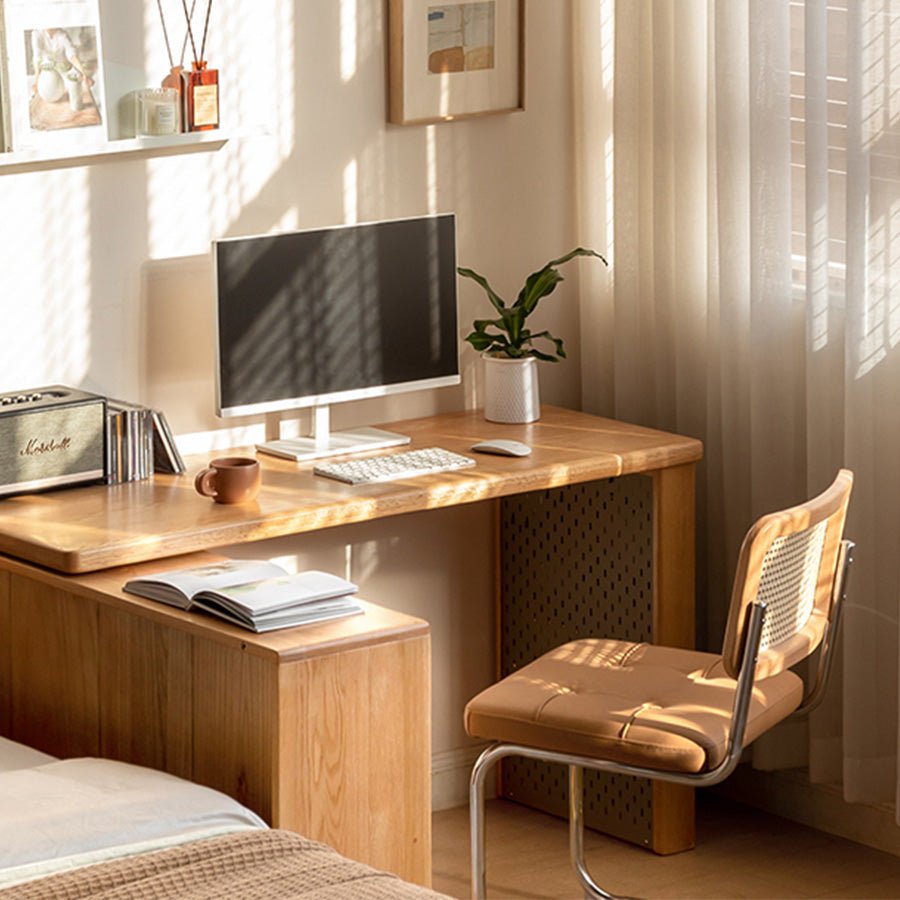 Kalana Natural Solid Oak Extending Corner Desk | Oak Furniture Store