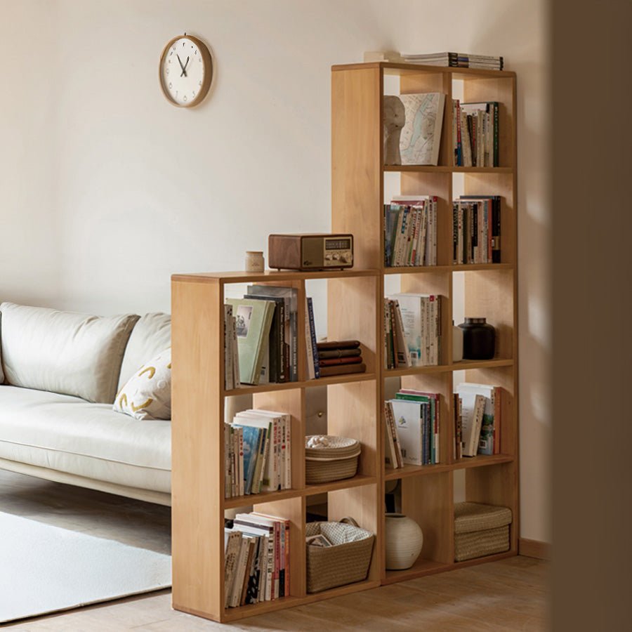 Kasai Natural Solid Oak Bookcase / Display Shelves | Oak Furniture Store