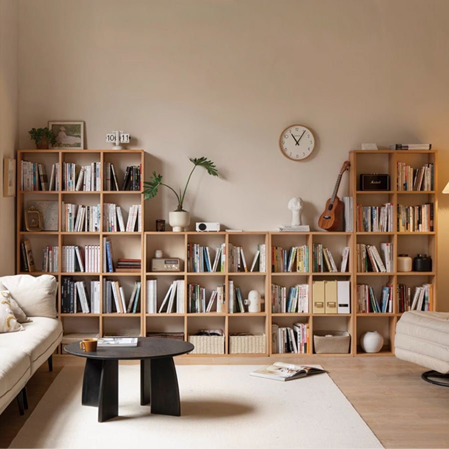 Kasai Natural Solid Oak Bookcase / Display Shelves | Oak Furniture Store