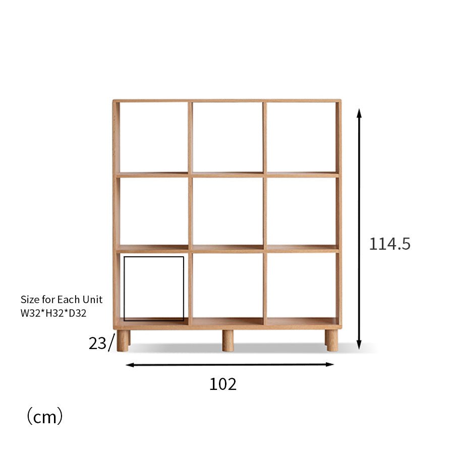 Kasai Natural Solid Oak Bookcase / Display Shelves | Oak Furniture Store