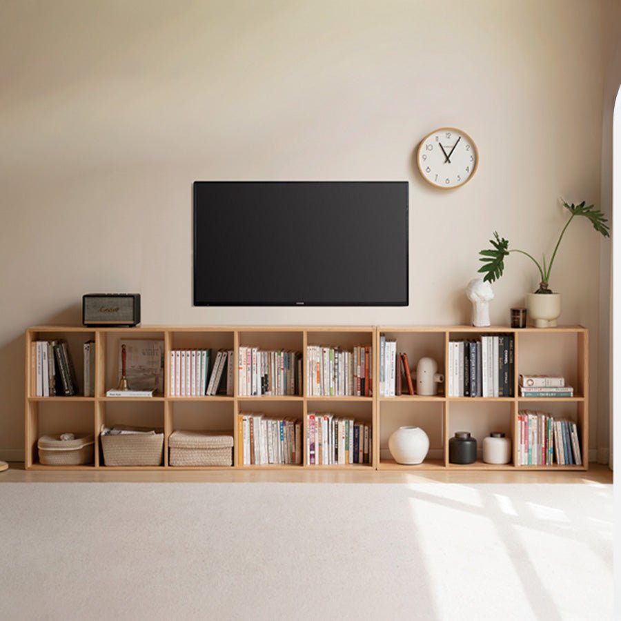 Kasai Natural Solid Oak Bookcase / Display Shelves | Oak Furniture Store