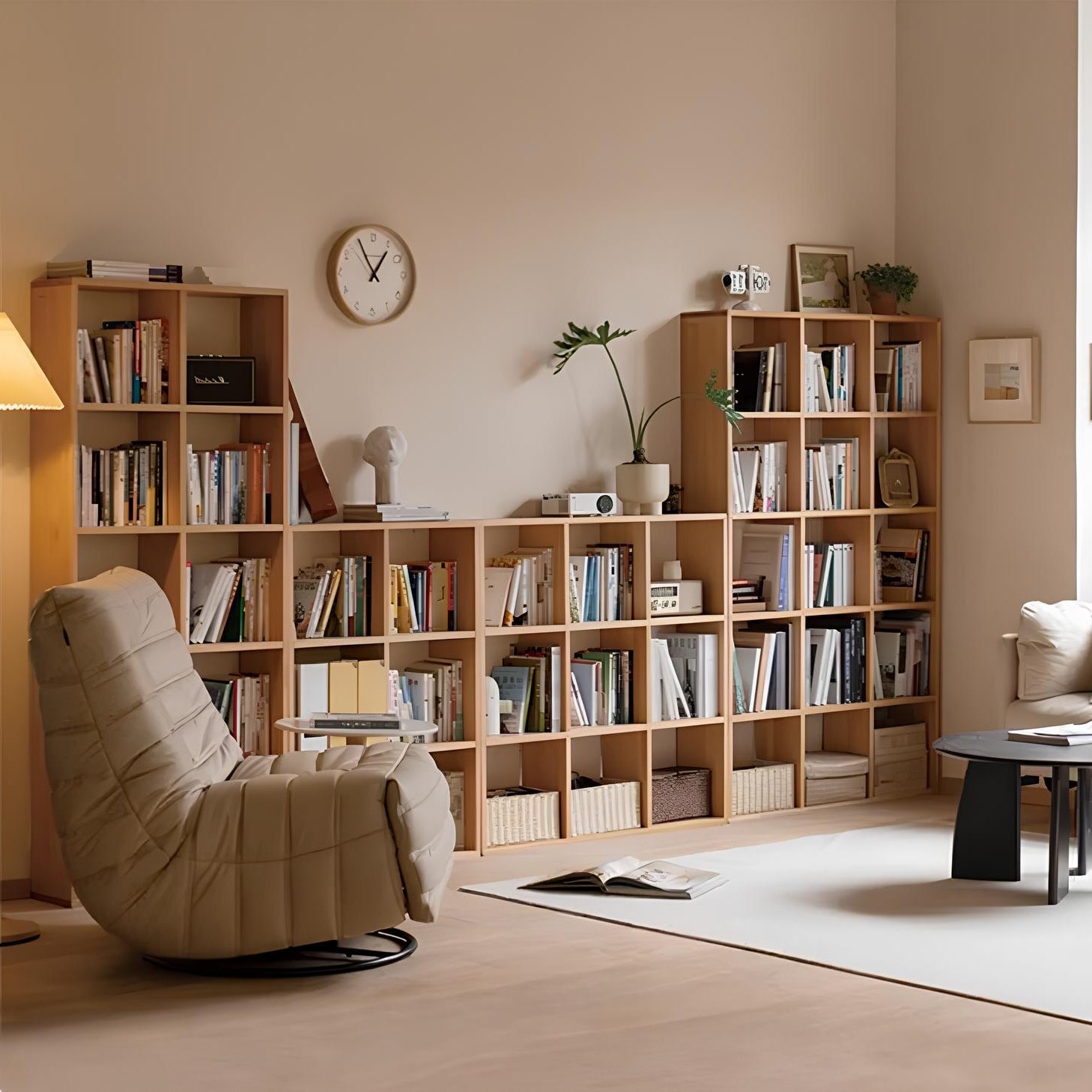 Kasai Natural Solid Oak Bookcase / Display Shelves | Oak Furniture Store