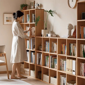 Kasai Natural Solid Oak Book/Display Shelf - Oak Furniture Store