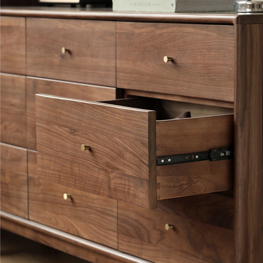 Kearny Solid Walnut Chest of 9 Drawers | Oak Furniture Store