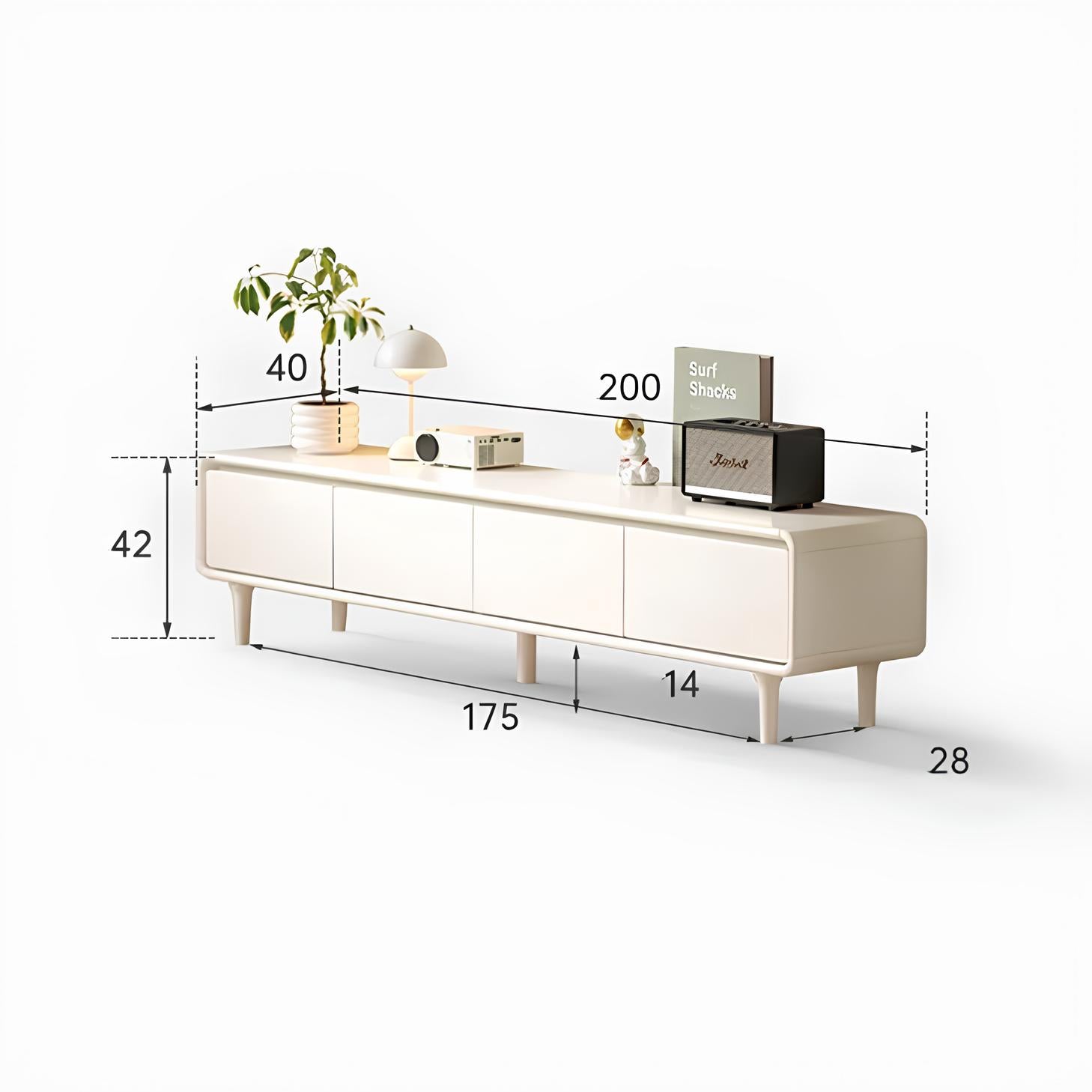 Kemi Cream Natural Solid Rubber Wood Entertainment Unit | Oak Furniture Store