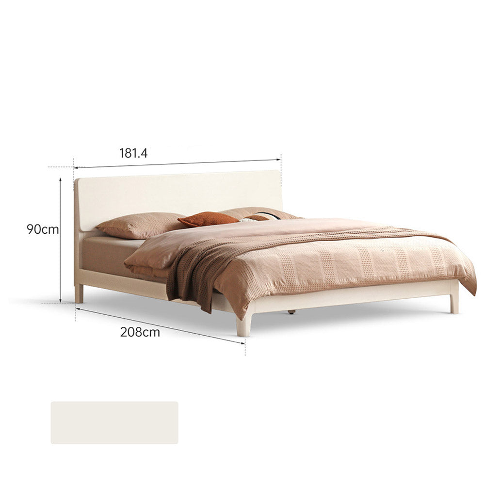 Kemi Cream Rubber Wood Painted Bed Frame