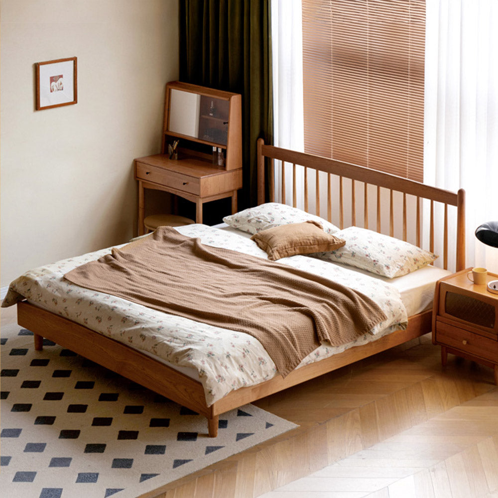 Kemi Natural Solid Cherry Harp Bed Frame
