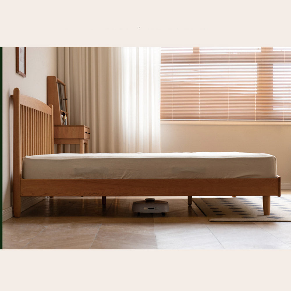 Kemi Natural Solid Cherry Harp Bed Frame