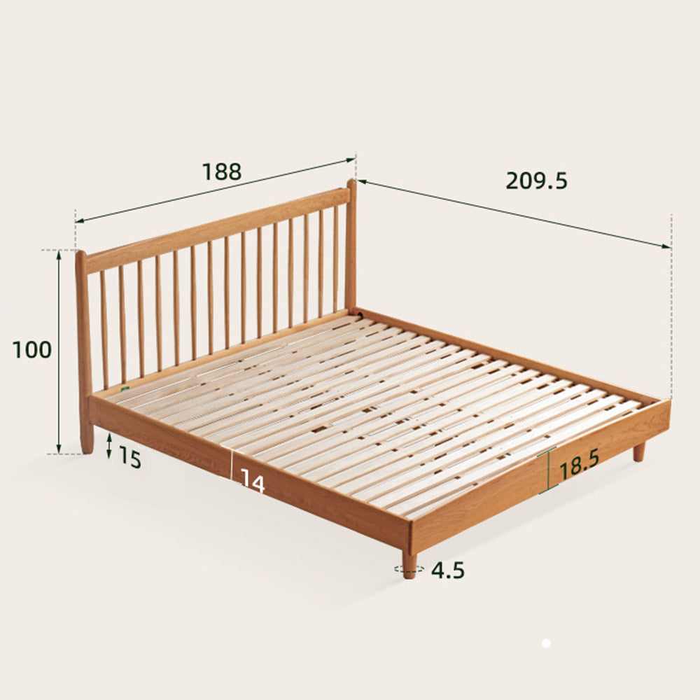 Kemi Natural Solid Cherry Harp Bed Frame