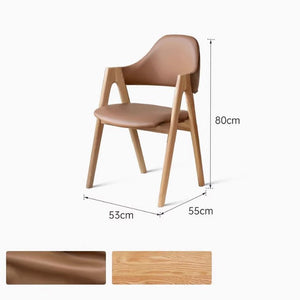 Kidal Natural Solid Oak Dining Chair with Engineered Leather Pad - Oak Furniture Store