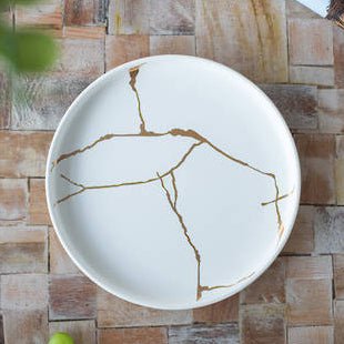 Kintsugi - Look Porcelain Plate Cream F440004 | Oak Furniture Store