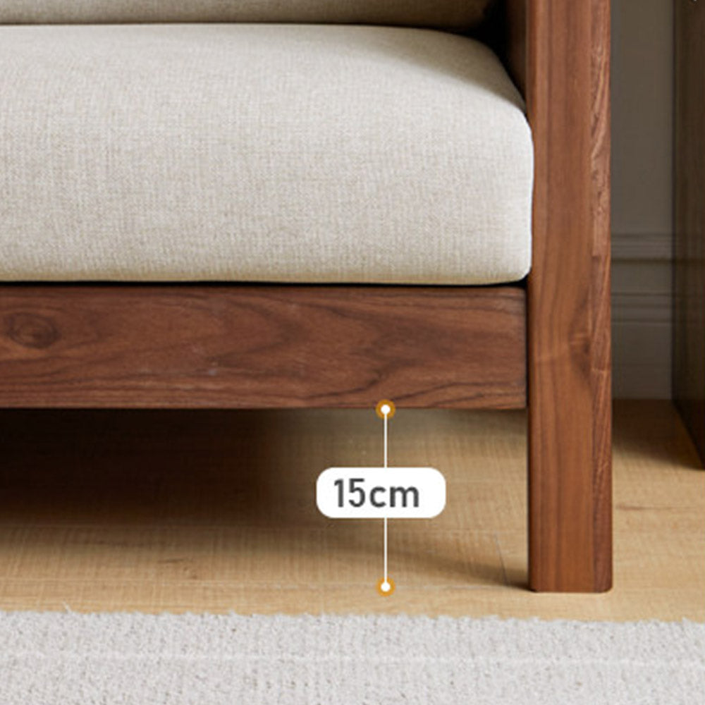 Kloten Natural Solid Walnut Sofa