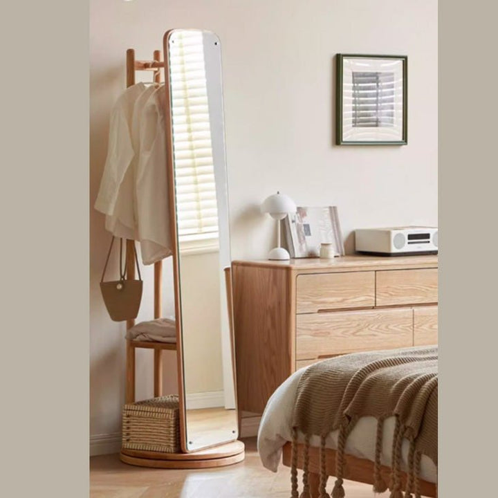 Koli Natural Solid Oak Dress Mirror Rack – Oak Furniture Store New Zealand