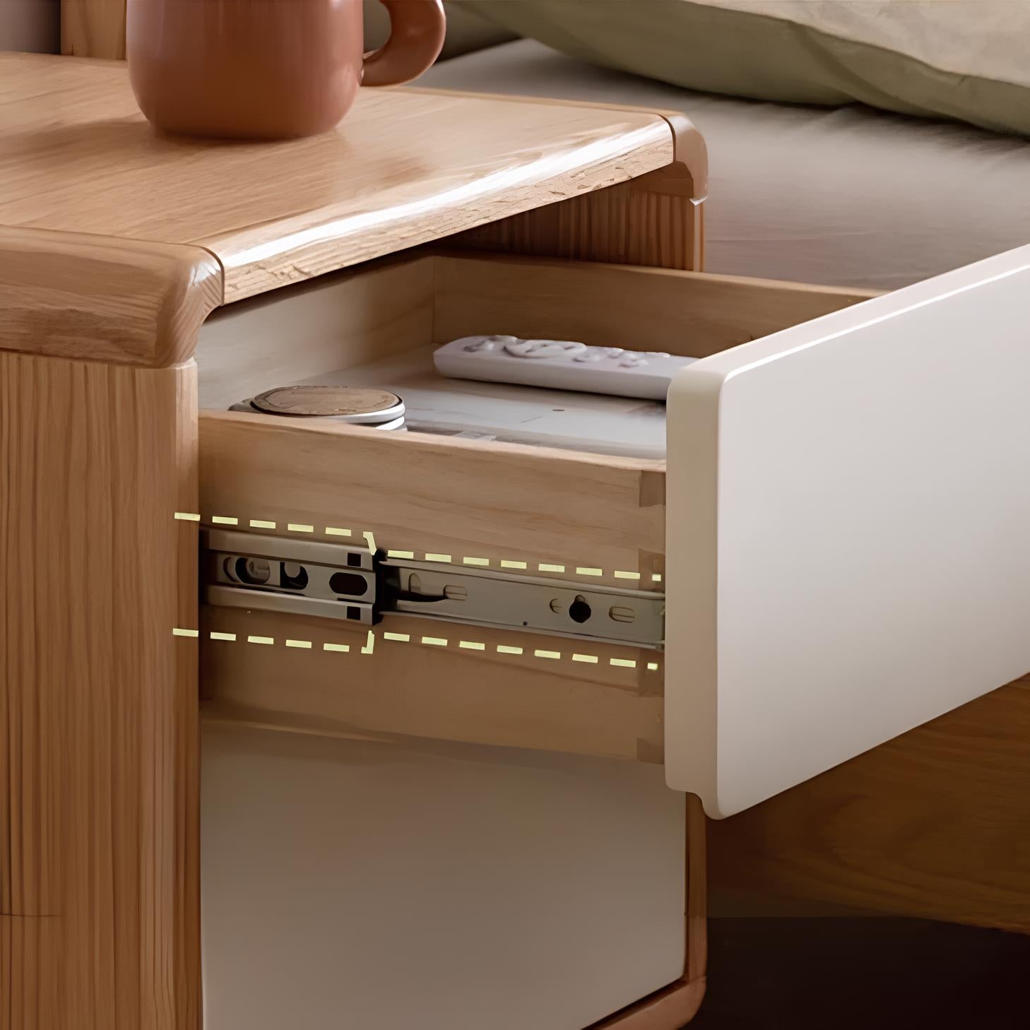 Korge Natural Solid Oak Bedside Table | Oak Furniture Store