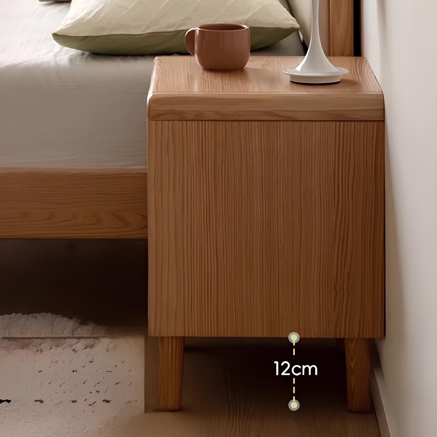 Korge Natural Solid Oak Bedside Table | Oak Furniture Store
