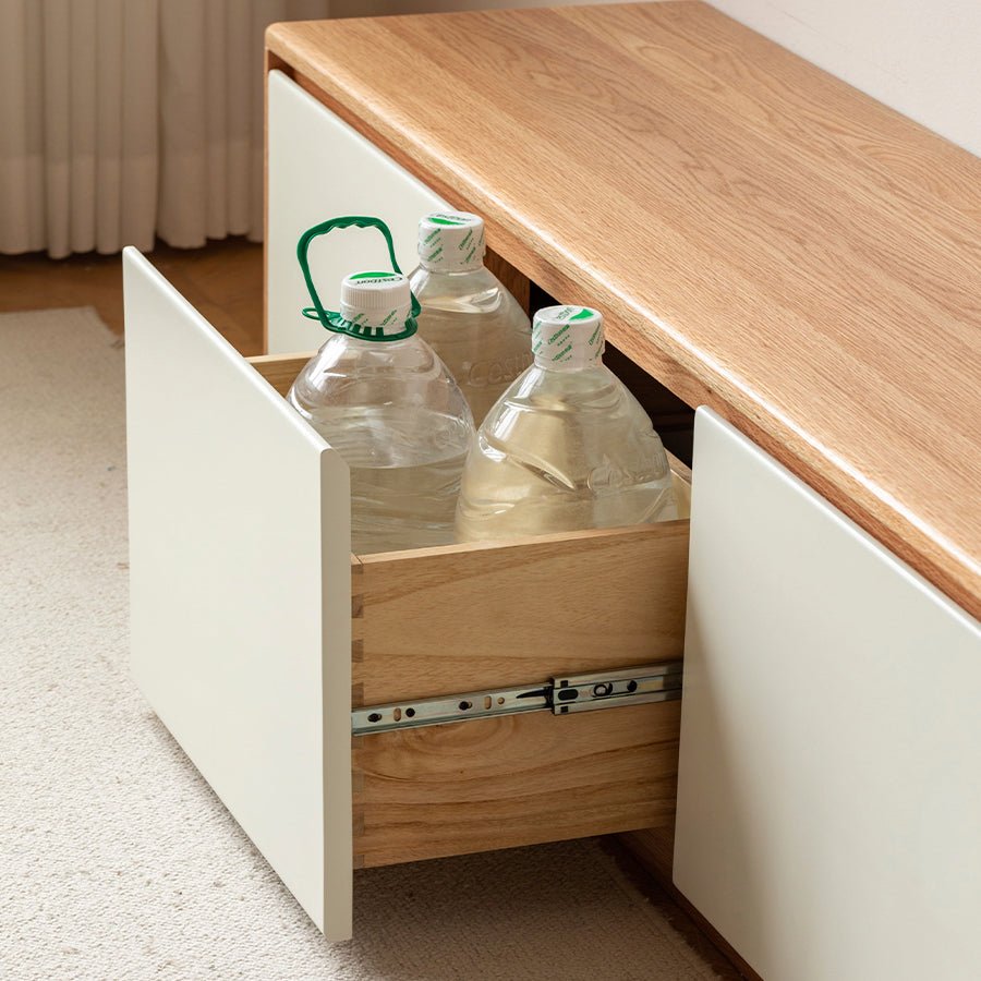 Korge Solid Oak Floor Standing Entertainment Unit | Oak Furniture Store