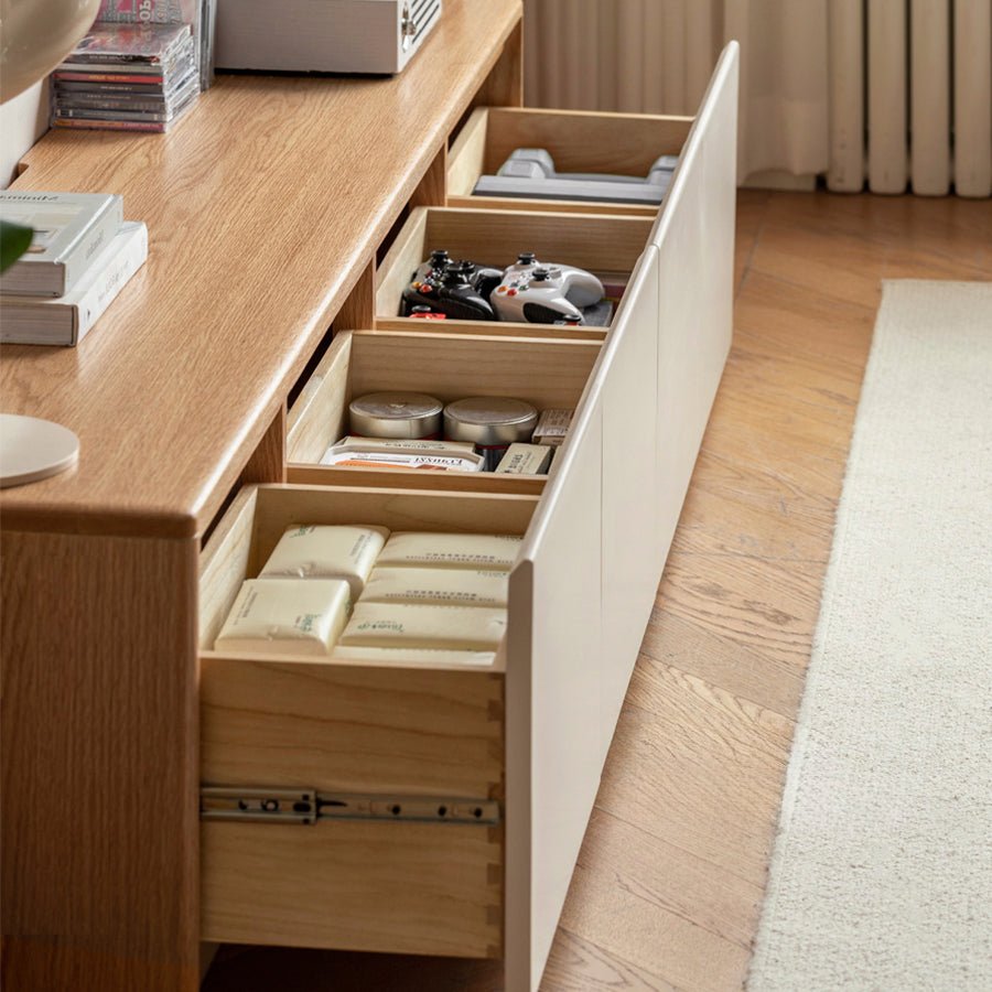 Korge Solid Oak Floor Standing Entertainment Unit | Oak Furniture Store