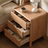 Kusel Natural Solid Oak Bedside Table with open drawers, showing spacious bedside storage and dovetail-style solid wood drawer construction.