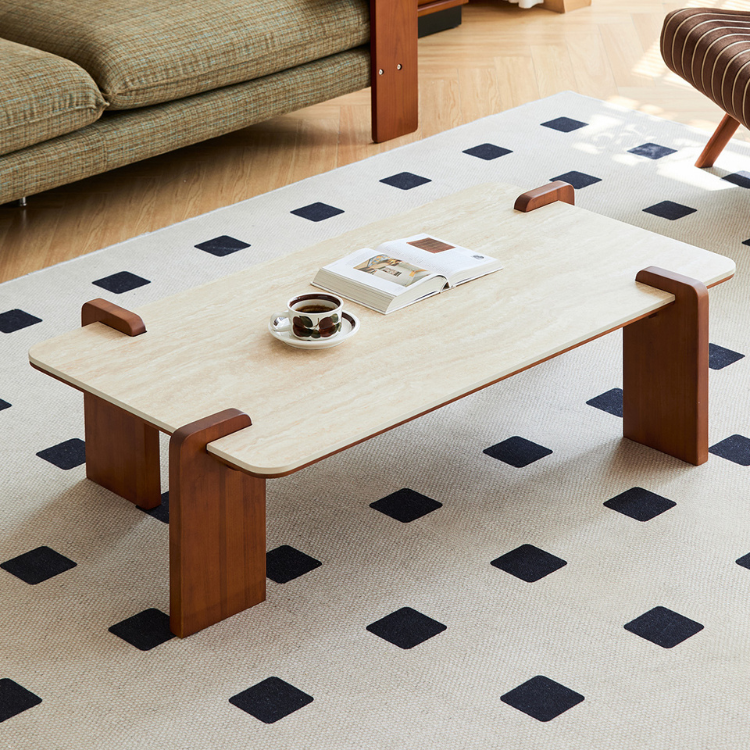 Labaro Solid Boxwood Coffee Table with Ceramic Top