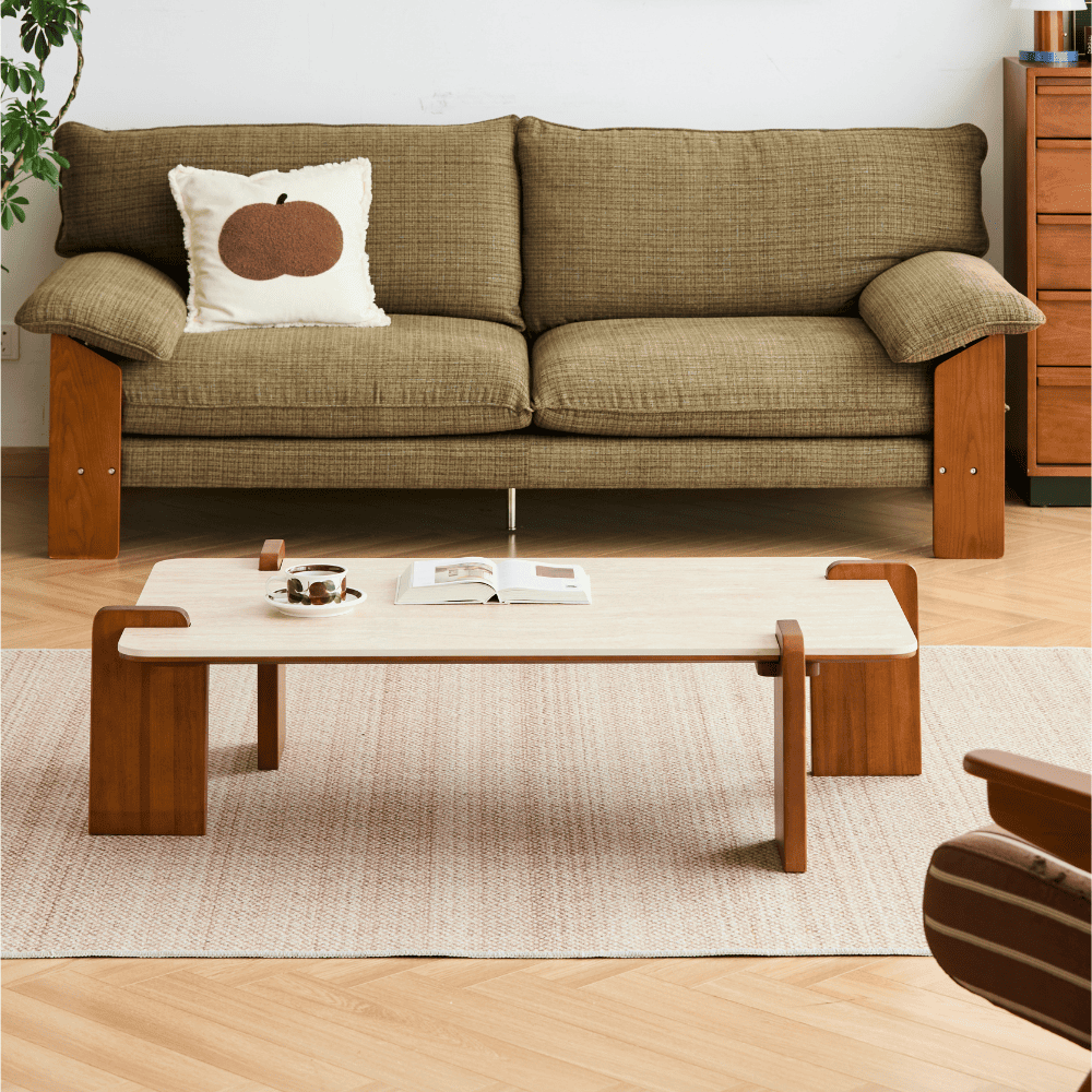 Labaro Solid Boxwood Coffee Table with Ceramic Top