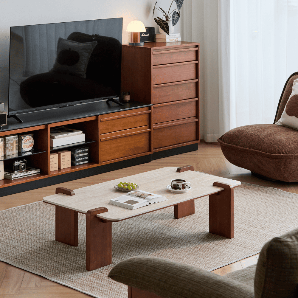Labaro Solid Boxwood Coffee Table with Ceramic Top