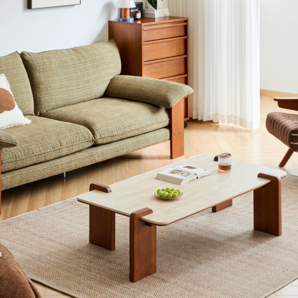 Labaro Solid Boxwood Coffee Table with Ceramic Top