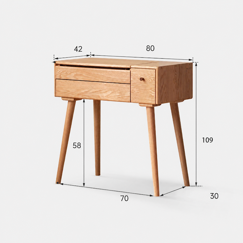 Laitala Natural Solid Oak Flip-Top Dressing Table