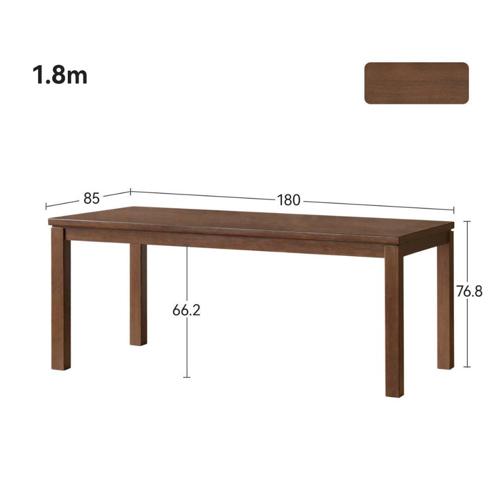 Lana Solid Rubber Wood Dining Table