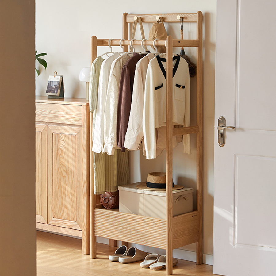 Lanester Natural Solid Ash Coat Rack