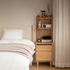 Lannion Natural Solid Oak Bedside Table with Hutch