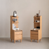 Lannion Natural Solid Oak Bedside Table with Hutch