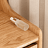 Lannion Natural Solid Oak Bedside Table with Hutch open drawer detail with smooth metal runners and organised bedside storage compartments.