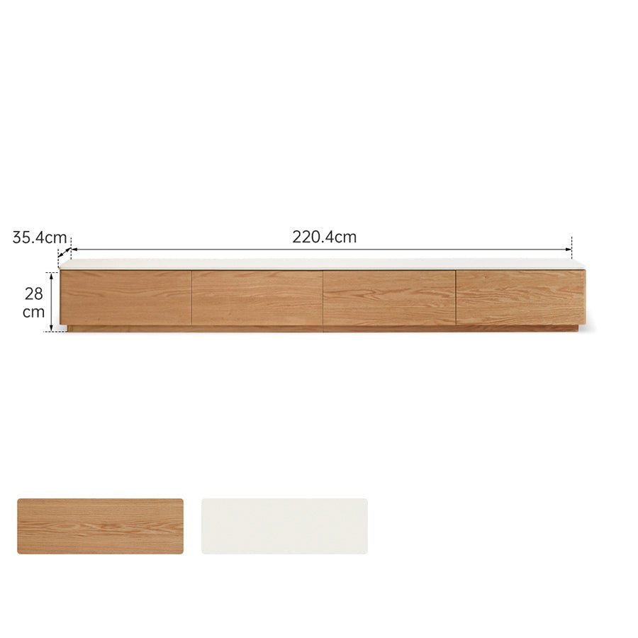 Larra Solid Oak Floor Standing Entertainment Unit with Ceramic Top | Oak Furniture Store