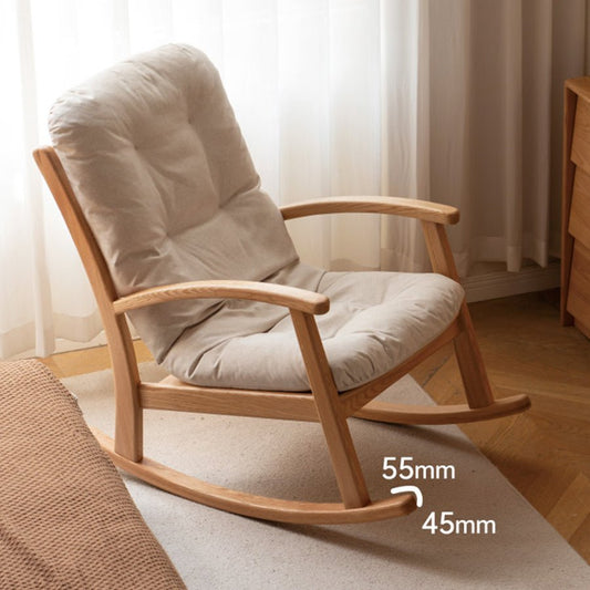 Larvik Natural Solid Oak Fabric Rocking Chair – Oak Furniture Store New ...