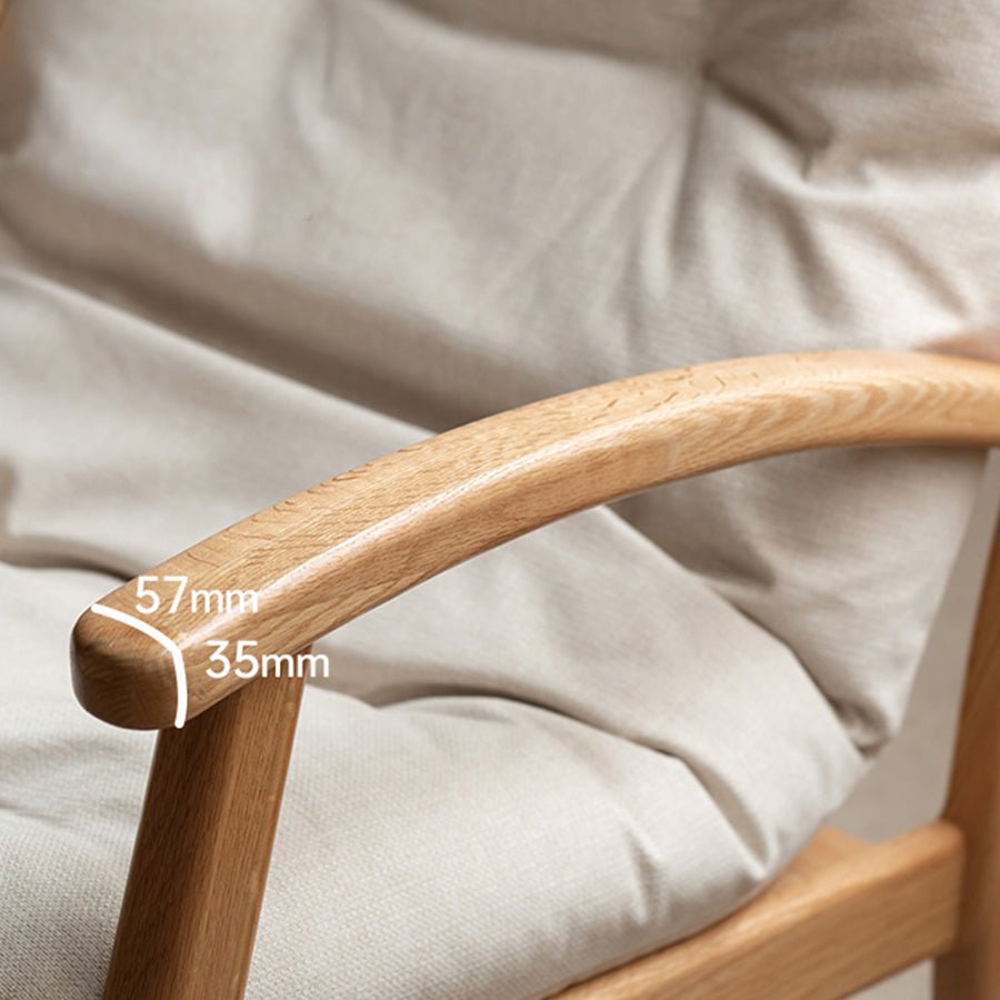 Larvik Natural Solid Oak Fabric Rocking Chair | Oak Furniture Store