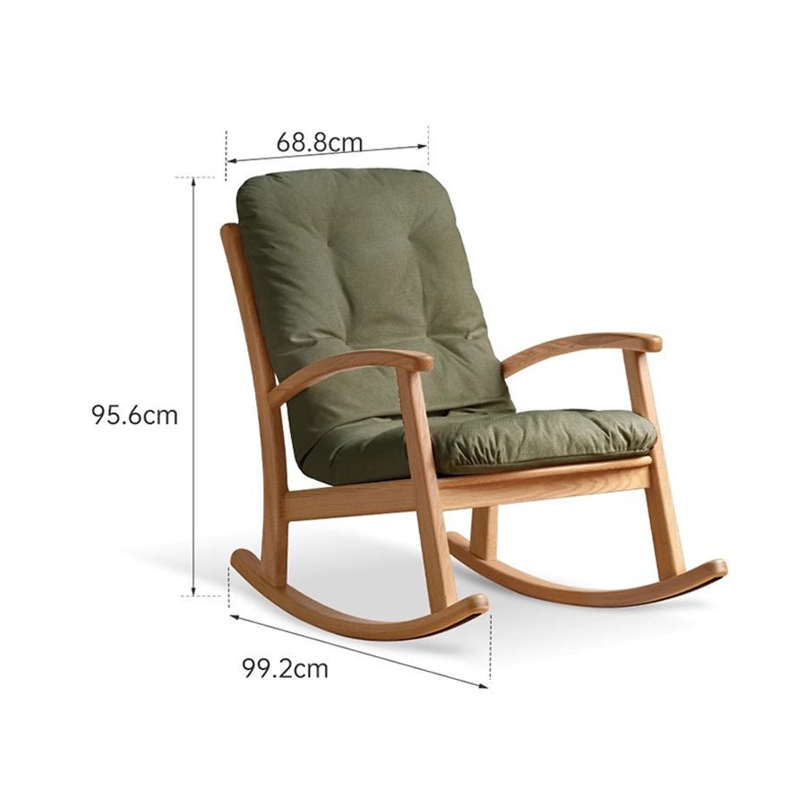 Larvik Natural Solid Oak Fabric Rocking Chair | Oak Furniture Store