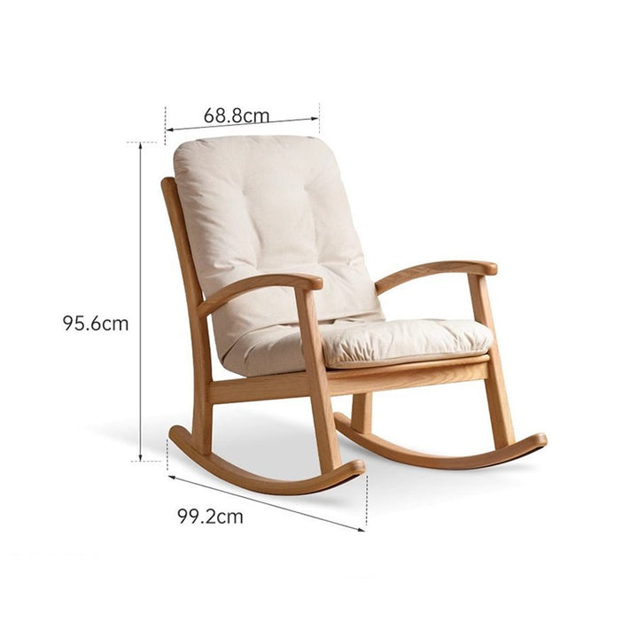 Larvik Natural Solid Oak Fabric Rocking Chair – Oak Furniture Store New ...