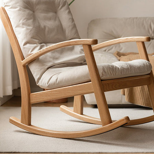 Larvik Natural Solid Oak Fabric Rocking Chair – Oak Furniture Store New ...