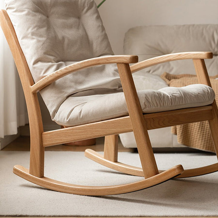 Small Oak Rocking Chair Larvik Natural Solid Oak Fabric Rocking Chair – Oak Furniture Store New ...