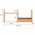 Lathum Natural Solid Beech Desktop Shelf side dimension image showing 53–100 cm adjustable width, 40 cm height, 28 cm shelf height and 15 cm depth